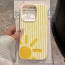Case Branca com Estampa de Sol para iPhone