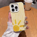 Case Branca com Estampa de Sol para iPhone