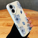 Case Minimalista Floral para iPhone – Branca e Preta com Flores Azuis