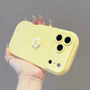 Case Amarela com Flor em Alto-Relevo para iPhone