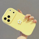 Case Amarela com Flor em Alto-Relevo para iPhone