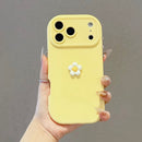 Case Amarela com Flor em Alto-Relevo para iPhone