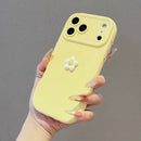 Case Amarela com Flor em Alto-Relevo para iPhone