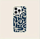 Case Branca com Estampa Abstrata para iPhone – Design Minimalista Premium
