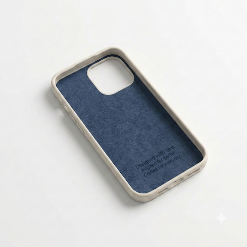 Case Branca com Estampa Abstrata para iPhone – Design Minimalista Premium