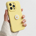 Case Amarela com Flor em Alto-Relevo para iPhone