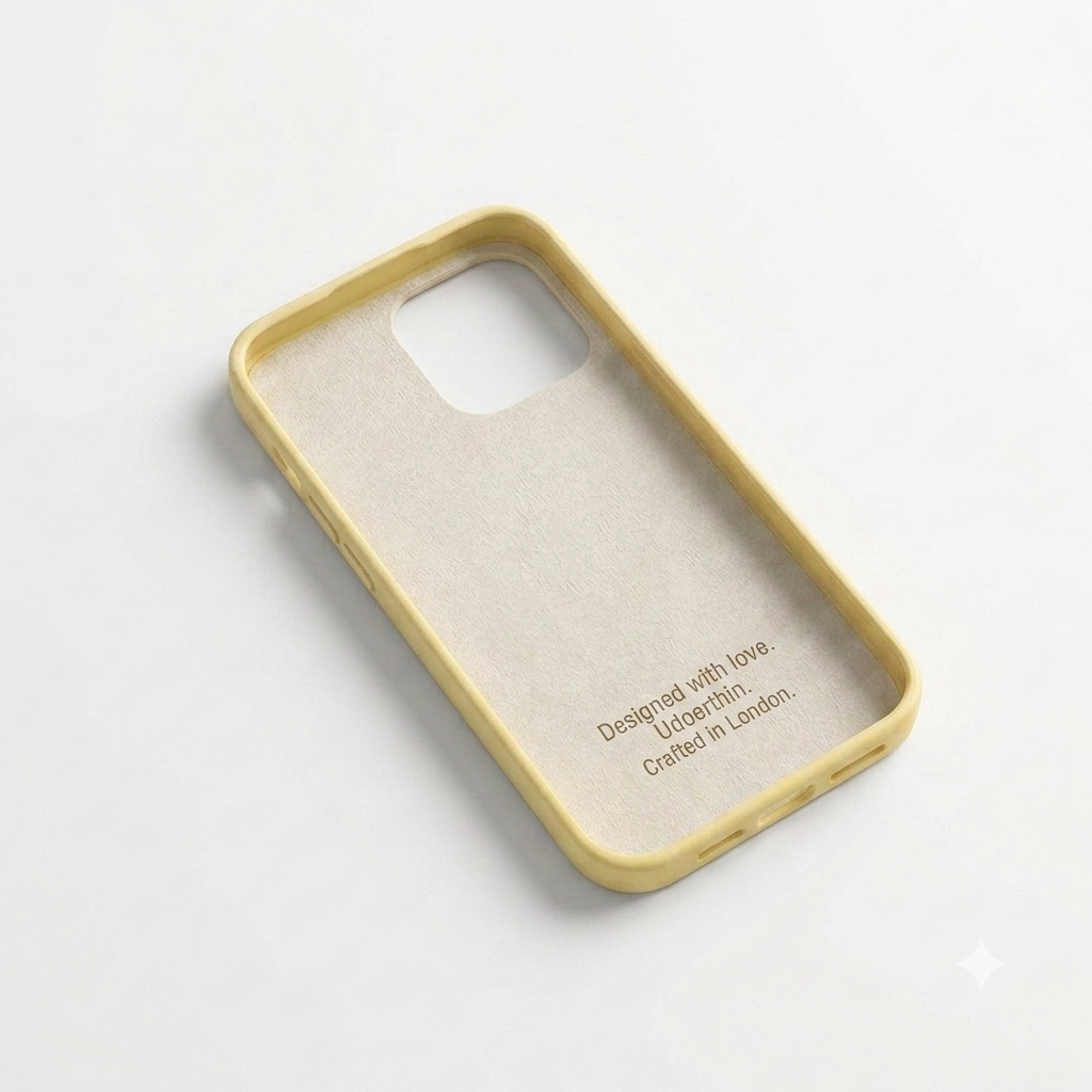 Case Amarela com Flor em Alto-Relevo para iPhone