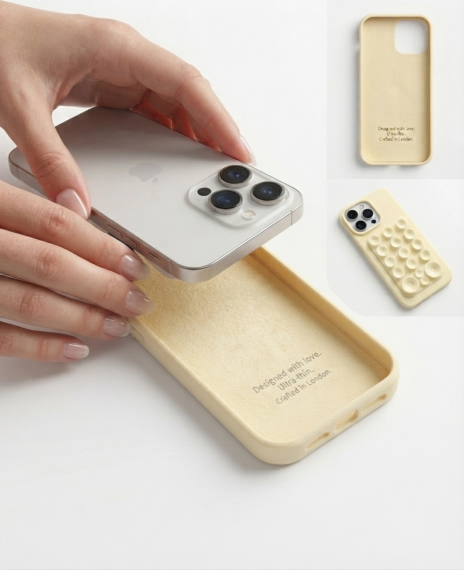 Cases Minimalista com Ventosas para iPhone