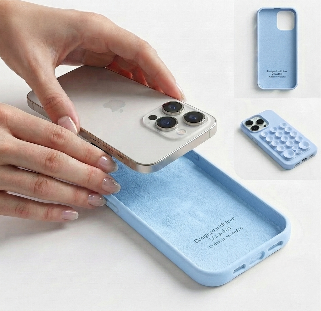 Cases Minimalista com Ventosas para iPhone