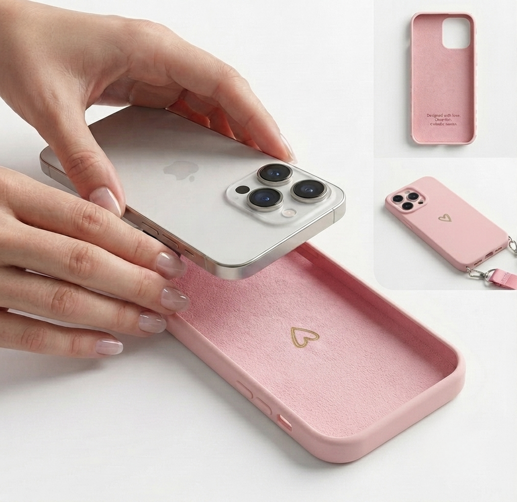 Case Coração com Alça para iPhone